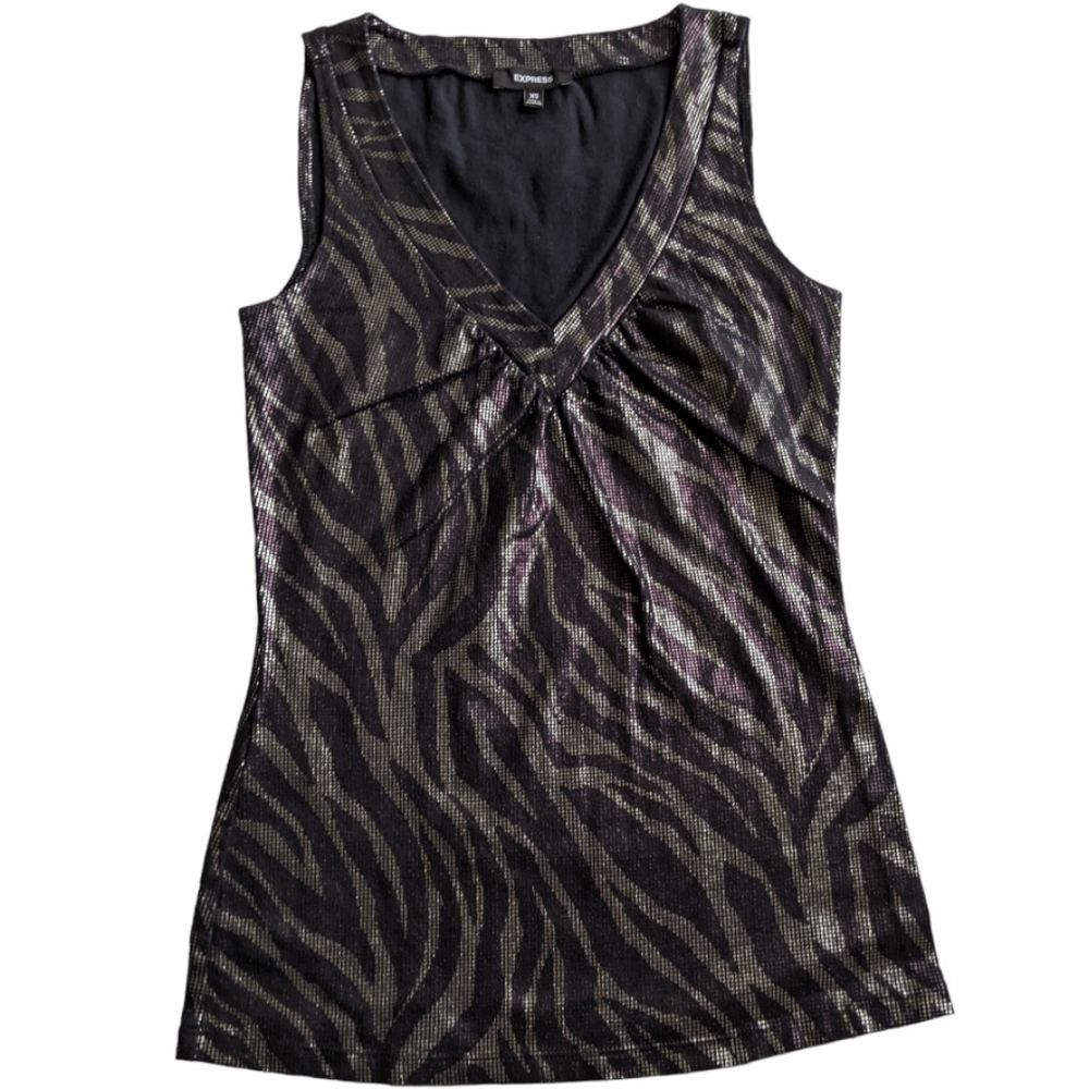 Express Ladies' Metallic Sleeveless Tank Top XS